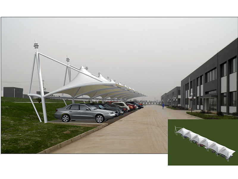 冒顶型膜结构汽车棚