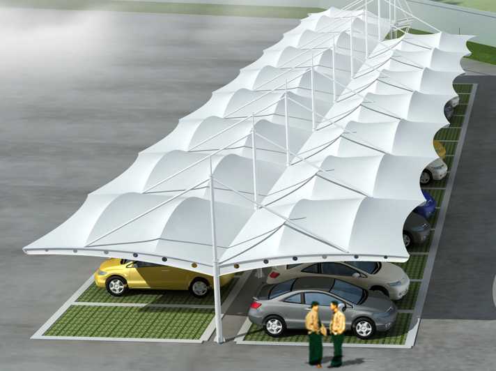 双开型汽车停车棚