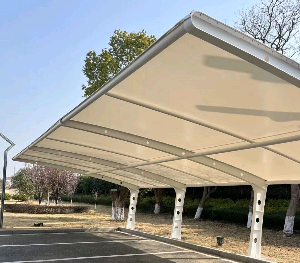 合肥欣博膜结构南京车棚安装施工流程